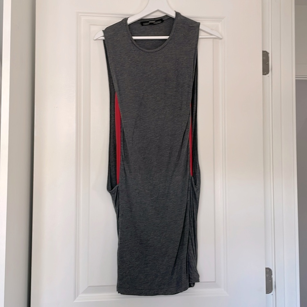 Grey and red Allsaints Rushed Dress